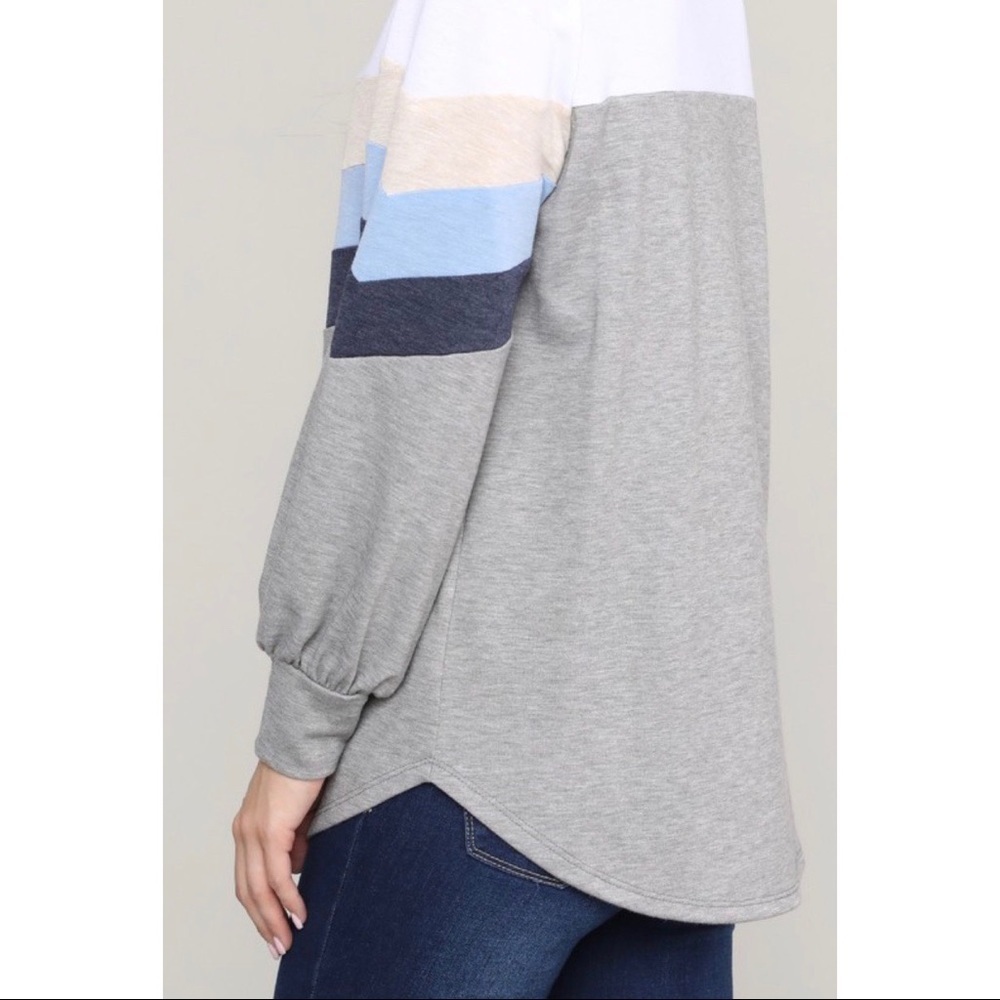 🌟RESTOCK! Long Sleeve Color Block Top! - Picture 6 of 7